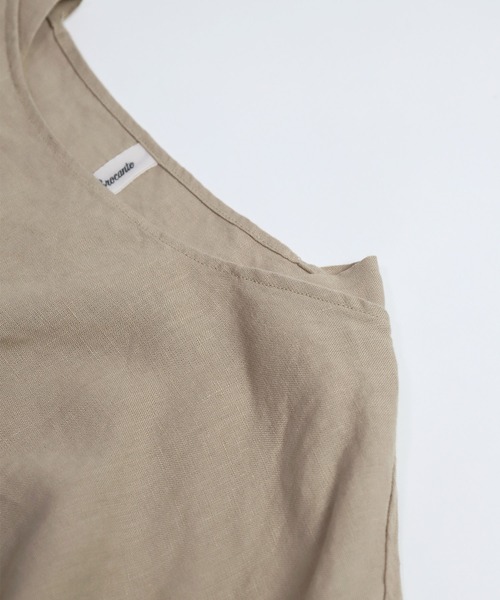 Brocante（ブロカント）の「[Brocante / ブロカント] リネンキャンバス　バトーシャツ（シャツ/ブラウス・レディース・ベージュ/オリーブ・2）」の8枚目の写真