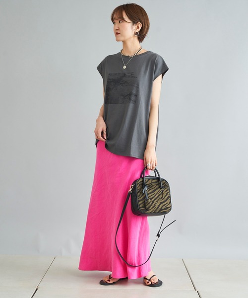 DouDou(ドゥドゥ)の「【WEB限定】フォトT(Tシャツ/カットソー・レディース・チャコールグレー/オフホワイト・FREE)」の17枚目の写真