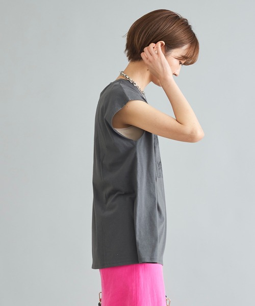 DouDou(ドゥドゥ)の「【WEB限定】フォトT(Tシャツ/カットソー・レディース・チャコールグレー/オフホワイト・FREE)」の18枚目の写真