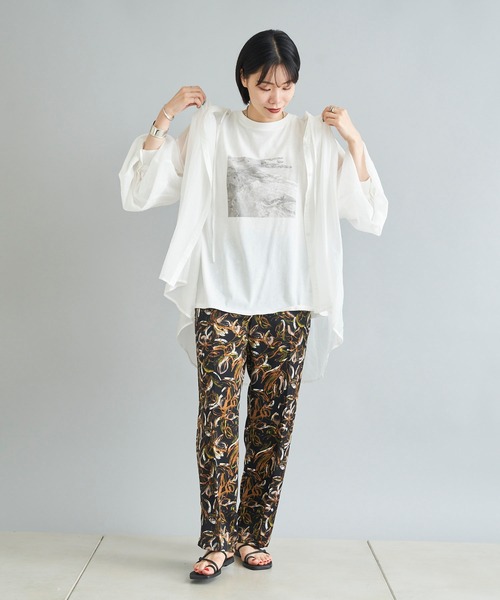 DouDou(ドゥドゥ)の「【WEB限定】フォトT(Tシャツ/カットソー・レディース・チャコールグレー/オフホワイト・FREE)」の7枚目の写真