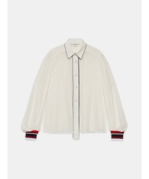 GOLDEN GOOSE Blouse white with color rib