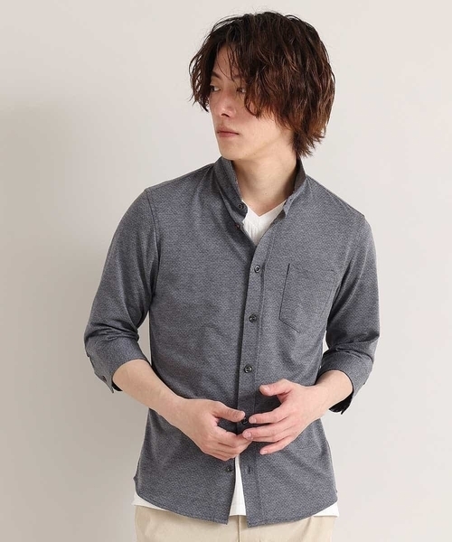 MK MICHEL KLEIN HOMME (エムケーミッシェルクランオム)の「ダークドットジャージ(シャツ/ブラウス・メンズ・チャコールグレー/ブルー・48/46/51)」の2枚目の写真