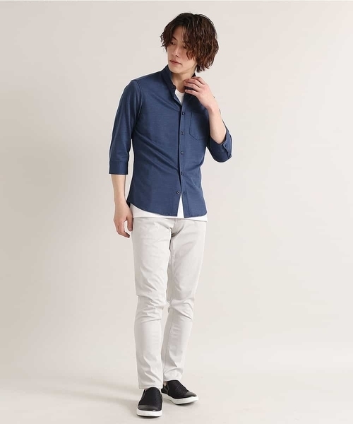 MK MICHEL KLEIN HOMME (エムケーミッシェルクランオム)の「ダークドットジャージ(シャツ/ブラウス・メンズ・チャコールグレー/ブルー・48/46/51)」の3枚目の写真