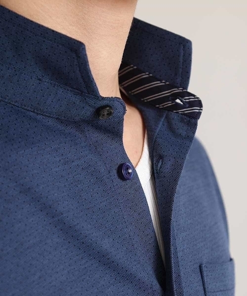 MK MICHEL KLEIN HOMME (エムケーミッシェルクランオム)の「ダークドットジャージ(シャツ/ブラウス・メンズ・チャコールグレー/ブルー・48/46/51)」の5枚目の写真
