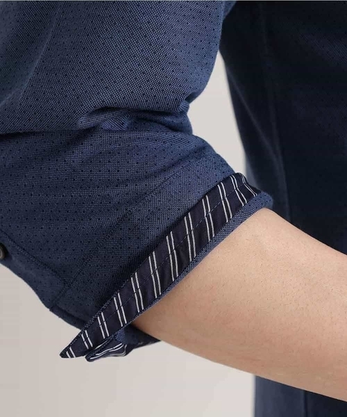 MK MICHEL KLEIN HOMME (エムケーミッシェルクランオム)の「ダークドットジャージ(シャツ/ブラウス・メンズ・チャコールグレー/ブルー・48/46/51)」の6枚目の写真