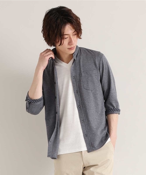 MK MICHEL KLEIN HOMME (エムケーミッシェルクランオム)の「ダークドットジャージ(シャツ/ブラウス・メンズ・チャコールグレー/ブルー・48/46/51)」の10枚目の写真