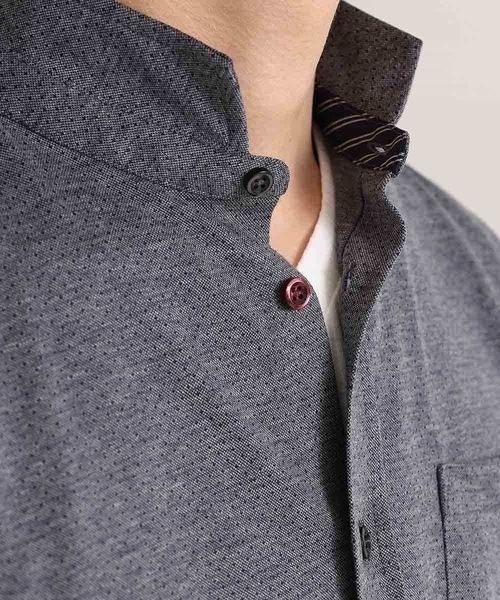 MK MICHEL KLEIN HOMME (エムケーミッシェルクランオム)の「ダークドットジャージ(シャツ/ブラウス・メンズ・チャコールグレー/ブルー・48/46/51)」の14枚目の写真