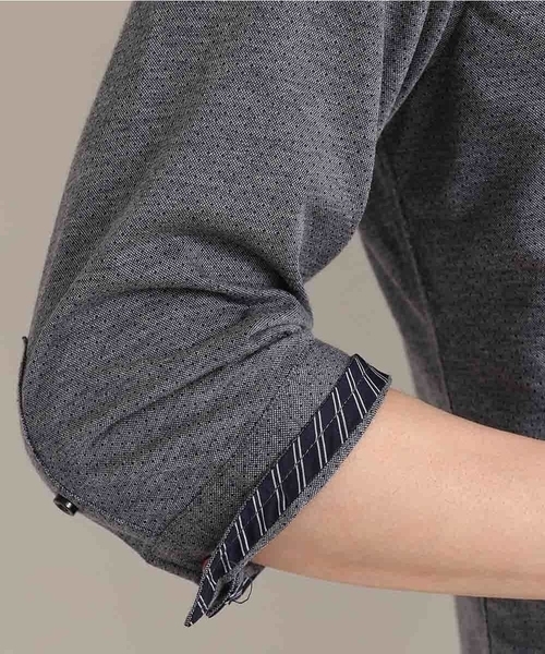 MK MICHEL KLEIN HOMME (エムケーミッシェルクランオム)の「ダークドットジャージ(シャツ/ブラウス・メンズ・チャコールグレー/ブルー・48/46/51)」の15枚目の写真