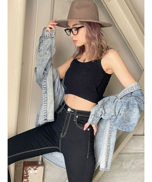 GYDA（ジェイダ）の「BIGケミカル デニムシャツ（シャツ/ブラウス・レディース・ブラック/ブルー・FREE）」の3枚目の写真