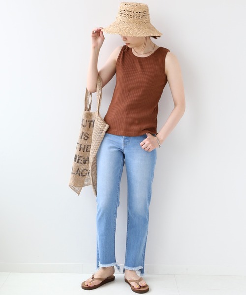 JOURNAL STANDARD relume(ジャーナルスタンダード レリューム)の「アイレットテレコノースリーブ◆(タンクトップ・レディース・ブラック/ブラウン/ナチュラル・FREE)」の20枚目の写真