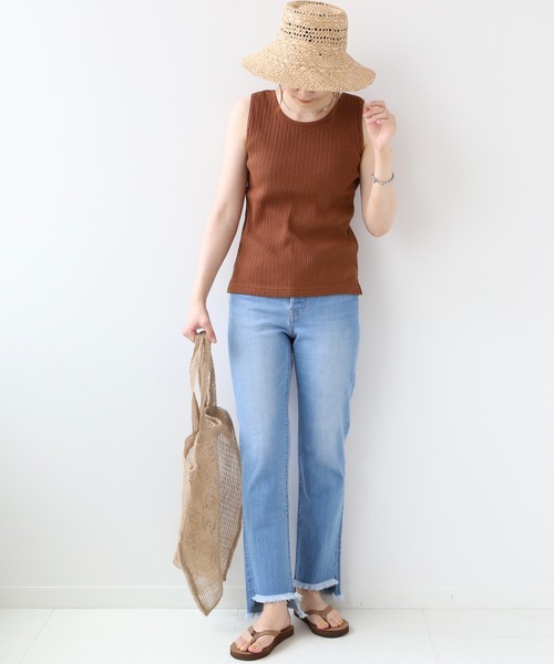 JOURNAL STANDARD relume(ジャーナルスタンダード レリューム)の「アイレットテレコノースリーブ◆(タンクトップ・レディース・ブラック/ブラウン/ナチュラル・FREE)」の21枚目の写真