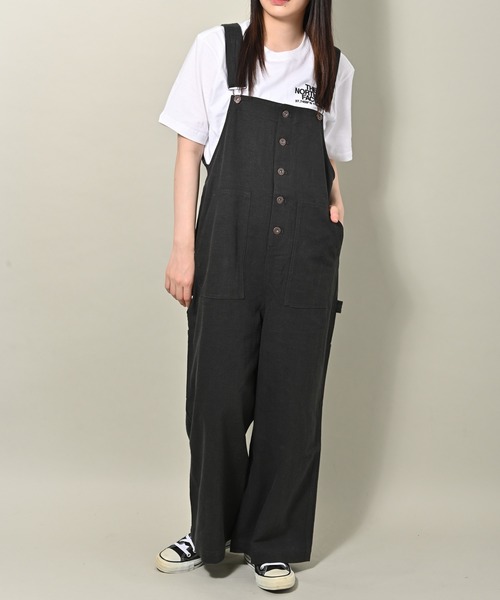 Dickies（ディッキーズ）の「Dickies (ディッキーズ) ツールポケット オーバーオール（サロペット/オーバーオール・レディース・アイボリー/ブラック/ベージュ/カーキ・M/L）」の2枚目の写真