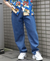 Salong hameu | デニムワイドバギーパンツ/ワイドテーパードパンツ メンズ レディース(デニムパンツ)