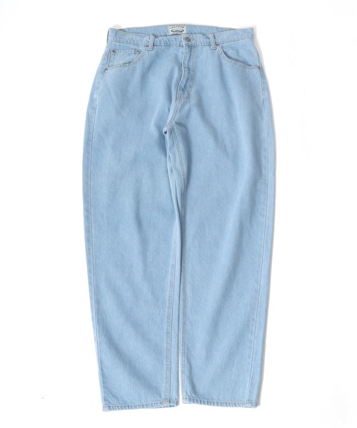 Salong hameu（サロン ハミュー）の「デニムワイドバギーパンツ/ワイドテーパードパンツ メンズ レディース（デニムパンツ・メンズ・ワンウォッシュ/ライトインディゴブルー/ダークインディゴブルー・M/L）」の19枚目の写真