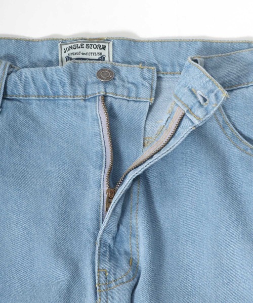 Salong hameu（サロン ハミュー）の「デニムワイドバギーパンツ/ワイドテーパードパンツ メンズ レディース（デニムパンツ・メンズ・ワンウォッシュ/ライトインディゴブルー/ダークインディゴブルー・M/L）」の6枚目の写真
