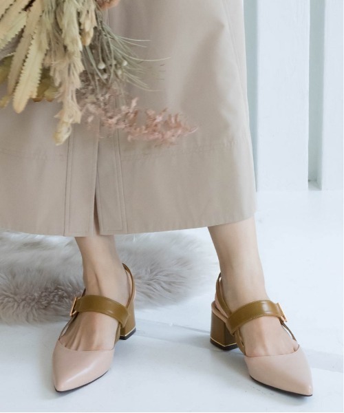 RANDA（ランダ）の「ポインテッドトゥバックストラップパンプス（パンプス・レディース・ベージュ/アイボリー/ダークブラウン・M/L/S/LL）」の7枚目の写真