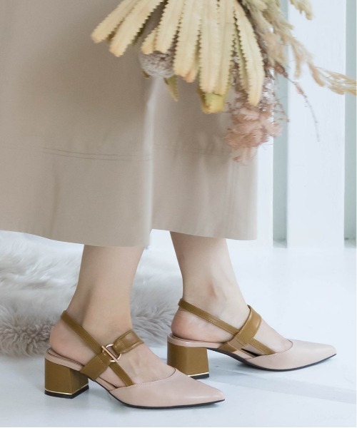 RANDA（ランダ）の「ポインテッドトゥバックストラップパンプス（パンプス・レディース・ベージュ/アイボリー/ダークブラウン・M/L/S/LL）」の8枚目の写真