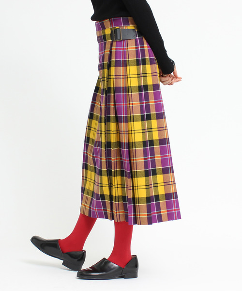 CHILD WOMAN（チャイルドウーマン）の「2/48タータンチェックキルトスカート（スカート・レディース・オレンジ/レッド/イエロー・FREE）」の5枚目の写真