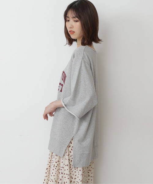 FREE'S MART（フリーズマート）の「◆カレッジロゴ5分袖スウェット（スウェット・レディース・ホワイト/ブラウン/グレー・FREE）」の10枚目の写真