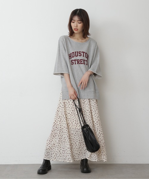 FREE'S MART（フリーズマート）の「◆カレッジロゴ5分袖スウェット（スウェット・レディース・ホワイト/ブラウン/グレー・FREE）」の7枚目の写真