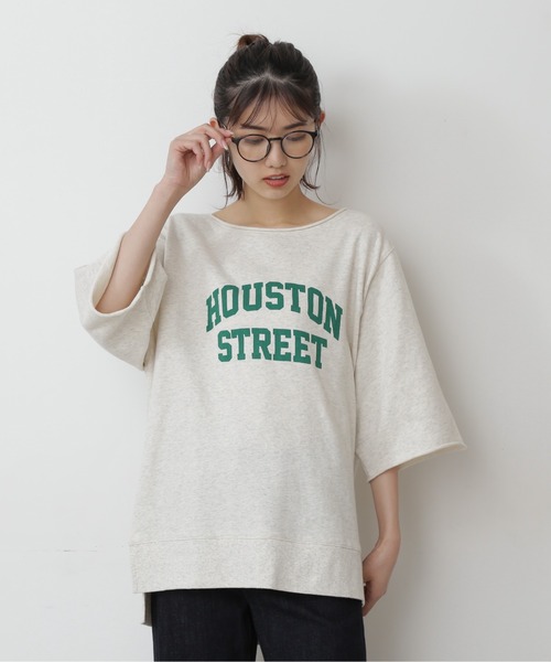 FREE'S MART（フリーズマート）の「◆カレッジロゴ5分袖スウェット（スウェット・レディース・ホワイト/ブラウン/グレー・FREE）」の5枚目の写真