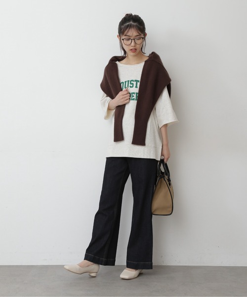 FREE'S MART（フリーズマート）の「◆カレッジロゴ5分袖スウェット（スウェット・レディース・ホワイト/ブラウン/グレー・FREE）」の11枚目の写真