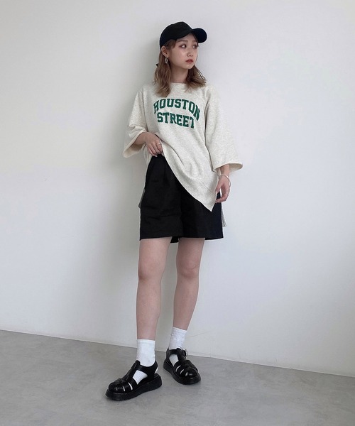 FREE'S MART（フリーズマート）の「◆カレッジロゴ5分袖スウェット（スウェット・レディース・ホワイト/ブラウン/グレー・FREE）」の15枚目の写真