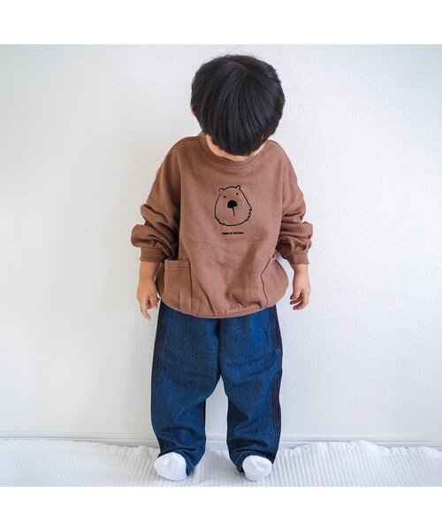 BREEZE（ブリーズ）の「WEB限定 バイカラーサーカスパンツ（その他パンツ・キッズ・チャコール/ベージュ/インディゴブルー・120/90/130/110/80/70/100）」の15枚目の写真