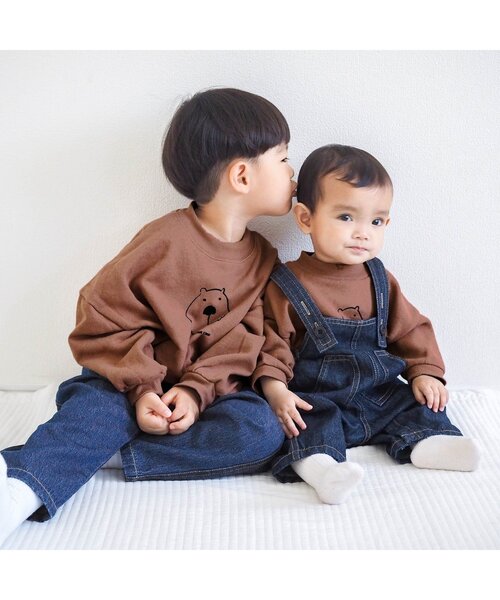 BREEZE（ブリーズ）の「WEB限定 バイカラーサーカスパンツ（その他パンツ・キッズ・チャコール/ベージュ/インディゴブルー・120/90/130/110/80/70/100）」の12枚目の写真