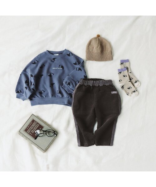 BREEZE（ブリーズ）の「WEB限定 バイカラーサーカスパンツ（その他パンツ・キッズ・チャコール/ベージュ/インディゴブルー・120/90/130/110/80/70/100）」の14枚目の写真