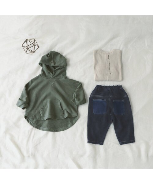 BREEZE（ブリーズ）の「WEB限定 バイカラーサーカスパンツ（その他パンツ・キッズ・チャコール/ベージュ/インディゴブルー・120/90/130/110/80/70/100）」の7枚目の写真