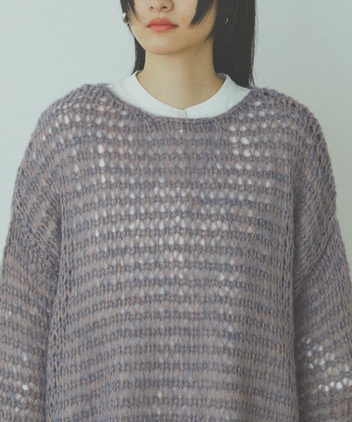 forksy.(フォルクシー)の「【forksy.】モヘアタッチ オーバーサイズプルオーバー(ニット/セーター・レディース・グレー/オフホワイト/モカ/ピンク/マスタード・FREE)」の12枚目の写真