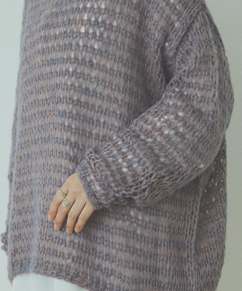 forksy.(フォルクシー)の「【forksy.】モヘアタッチ オーバーサイズプルオーバー(ニット/セーター・レディース・グレー/オフホワイト/モカ/ピンク/マスタード・FREE)」の13枚目の写真