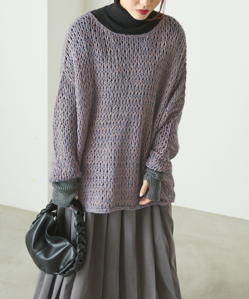 forksy.(フォルクシー)の「【forksy.】モヘアタッチ オーバーサイズプルオーバー(ニット/セーター・レディース・グレー/オフホワイト/モカ/ピンク/マスタード・FREE)」の16枚目の写真