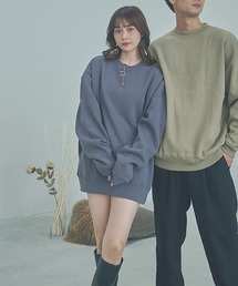 [USAコットン] ボリューム袖 裏起毛ビッグシルエットトレーナー（ユニセックス）