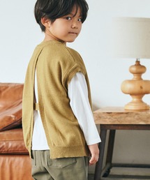 ＆yam | チクチクしない！もちもちニットバックスリットベスト【親子お揃い/リンクコーデ】(ベスト)