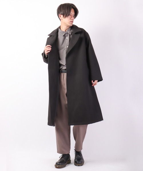 Revo.（レボ）の「オーバーサイズ ロングチェスターコート（チェスターコート・メンズ・ライトグレー/ライトグリーン/チェック/ブラック・M/L）」の2枚目の写真