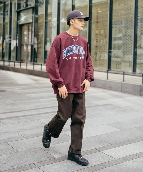 Ressaca（レサーカ）の「オーバーサイズ 裏起毛スケーターカレッジロゴスウェット（スウェット・メンズ・ホワイト/ブラック/グリーン/マルーン/アッシュグレー/ネイビー/パープル/グレー系/グレー/ブラウン/ブラック系/ブルー・M/L）」の19枚目の写真