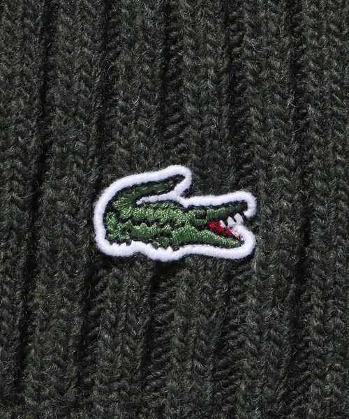 LACOSTE(ラコステ)の「LACOSTE/ラコステ ロゴ刺繍 ニット帽(ニットキャップ/ビーニー・メンズ・グレー/グリーン/オレンジ・FREE)」の5枚目の写真