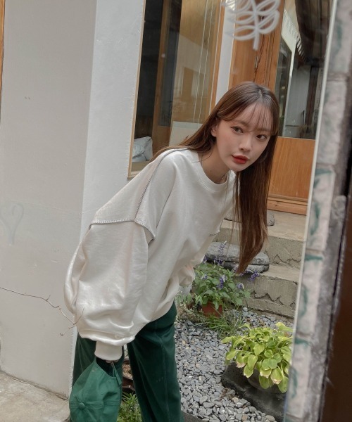 SONA(ソナ)の「3rd Spring×SONYUNARAコラボ ステッチトレーナー(スウェット・レディース・ホワイト/チャコールグレー/ブラック・FREE)」の10枚目の写真