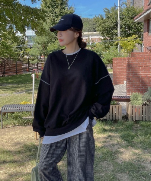 SONA(ソナ)の「3rd Spring×SONYUNARAコラボ ステッチトレーナー(スウェット・レディース・ホワイト/チャコールグレー/ブラック・FREE)」の20枚目の写真