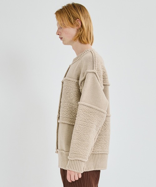 Name.（ネーム）の「PATCHWORK KNIT SWEATER（ニット/セーター・メンズ・ベージュ/ネイビー・1）」の18枚目の写真