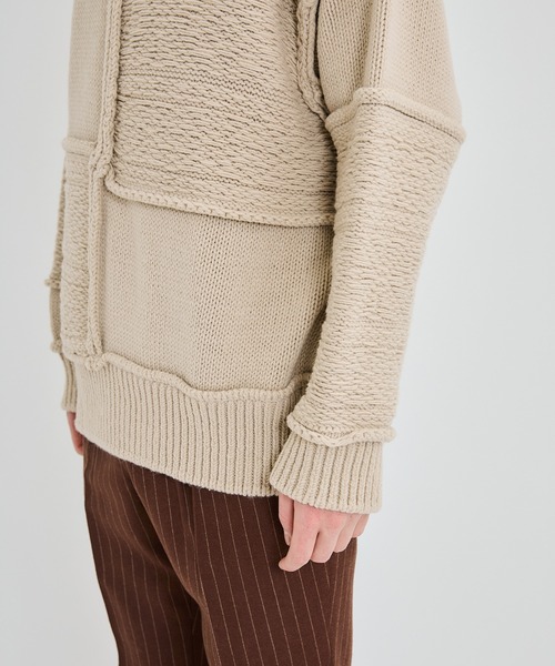 Name.（ネーム）の「PATCHWORK KNIT SWEATER（ニット/セーター・メンズ・ベージュ/ネイビー・1）」の21枚目の写真