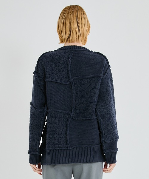 Name.（ネーム）の「PATCHWORK KNIT SWEATER（ニット/セーター・メンズ・ベージュ/ネイビー・1）」の10枚目の写真