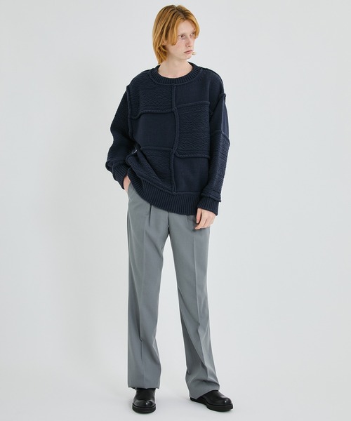 Name.（ネーム）の「PATCHWORK KNIT SWEATER（ニット/セーター・メンズ・ベージュ/ネイビー・1）」の9枚目の写真