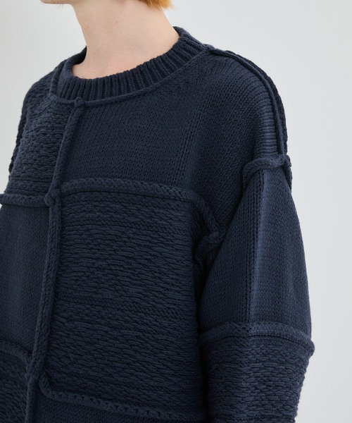 Name.（ネーム）の「PATCHWORK KNIT SWEATER（ニット/セーター・メンズ・ベージュ/ネイビー・1）」の19枚目の写真