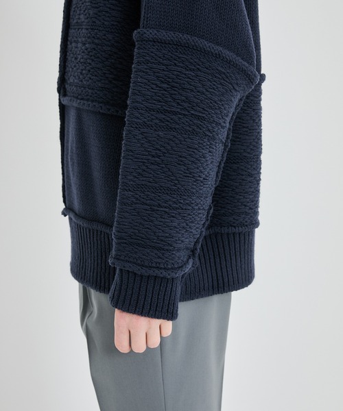 Name.（ネーム）の「PATCHWORK KNIT SWEATER（ニット/セーター・メンズ・ベージュ/ネイビー・1）」の6枚目の写真