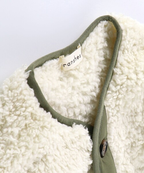 BRANSHES(ブランシェス)の「【ノーカラー】ボアジャケット(ブルゾン・キッズ・ブラック/アイボリー/ブラウン・110/140/120/100/130/150)」の14枚目の写真