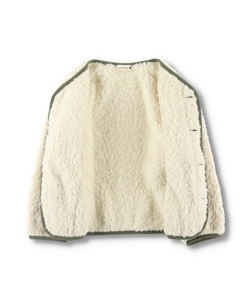 BRANSHES(ブランシェス)の「【ノーカラー】ボアジャケット(ブルゾン・キッズ・ブラック/アイボリー/ブラウン・110/140/120/100/130/150)」の7枚目の写真