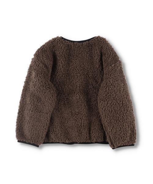 BRANSHES(ブランシェス)の「【ノーカラー】ボアジャケット(ブルゾン・キッズ・ブラック/アイボリー/ブラウン・110/140/120/100/130/150)」の8枚目の写真